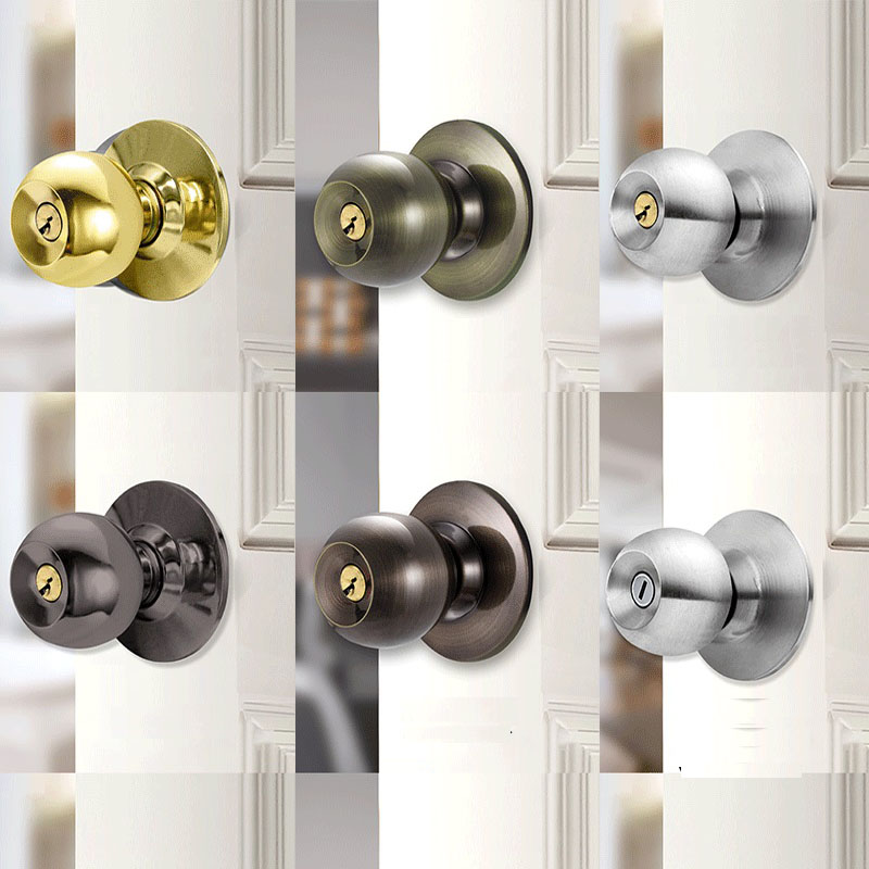 Home Bathroom Key - Aluminum Alloy Round Door Knobs Rotation