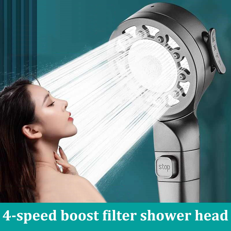 Home Bathroom Upgrades - Upgraded 4-Speed Multi-Function Boost Filter Shower