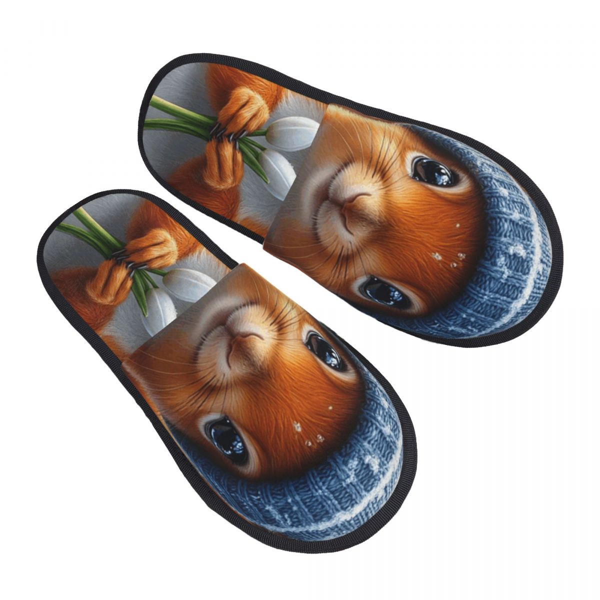 Your Home Bathroom - Custom Cute Squirrel Guest Slippers for
