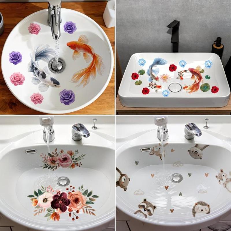 New Lucky Koi Floral Washbasin - Home Bathroom Wash Basin recension och pris
