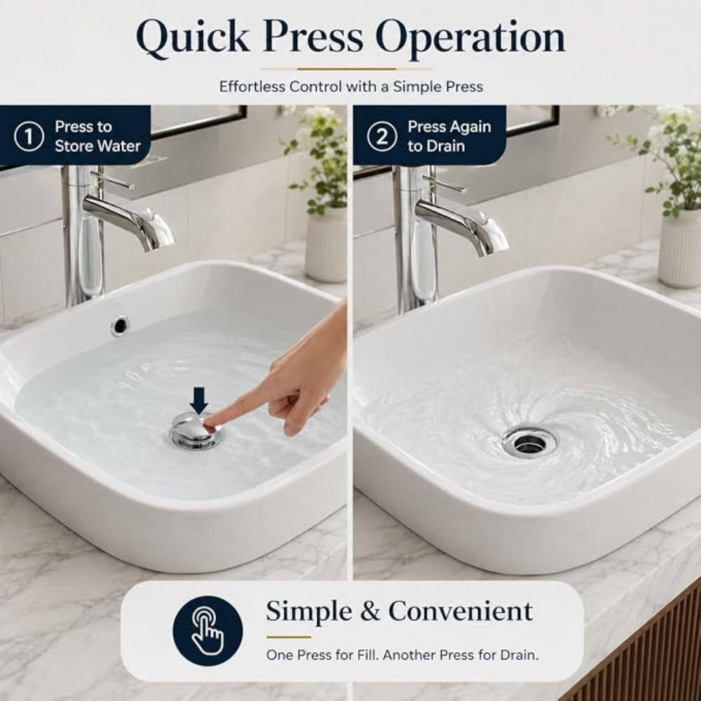 Washbasin Drain Press Type Lea - Home Bathroom Wash Basin recension och pris
