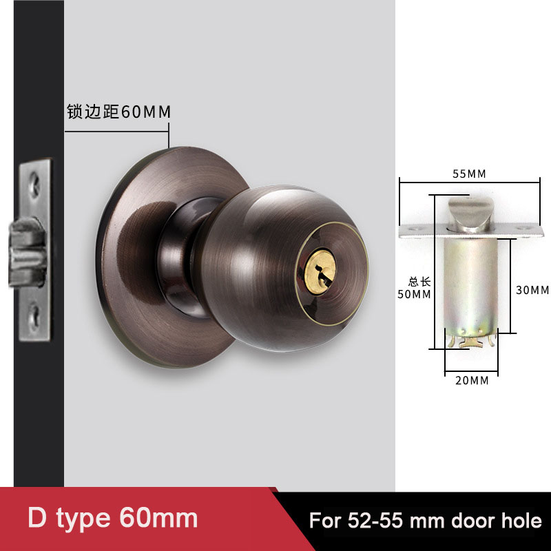Aluminum Alloy Round Door Knob - Home Bathroom Key recension och pris