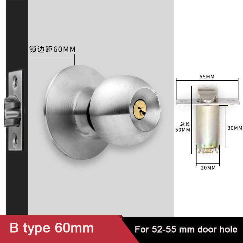 Aluminum Alloy Round Door Knob - Home Bathroom Key recension och pris