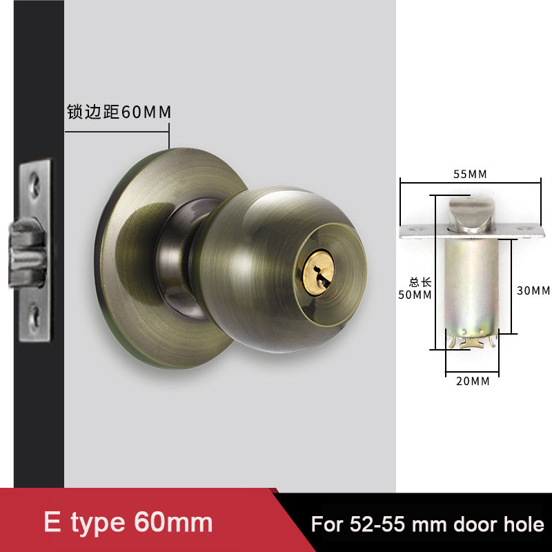 Aluminum Alloy Round Door Knob - Home Bathroom Key recension och pris