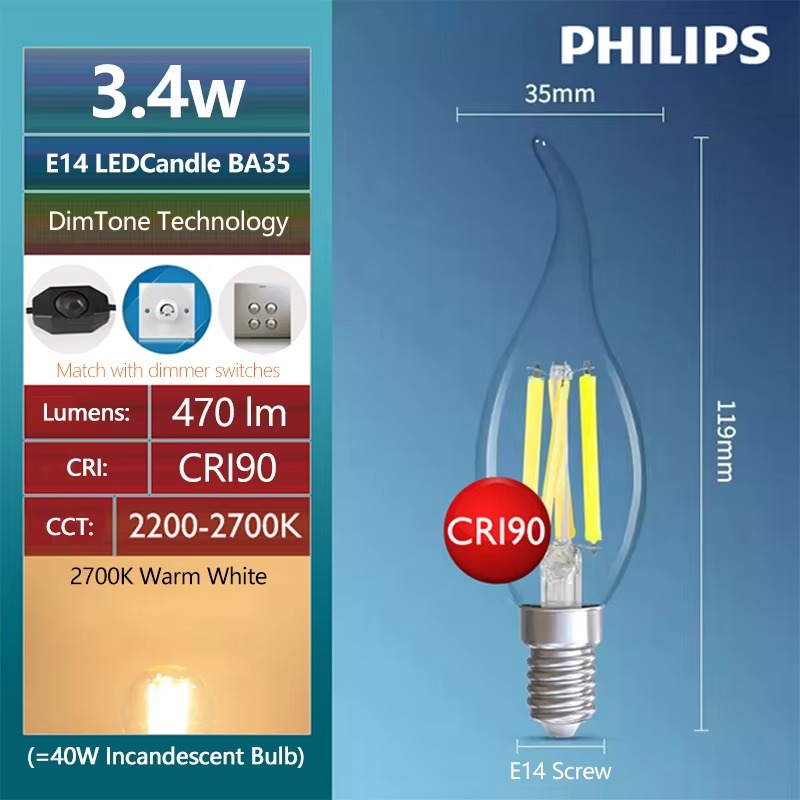 PHILIPS Master LED Candle E14  - Philips Bulb Led Classic recension och pris
