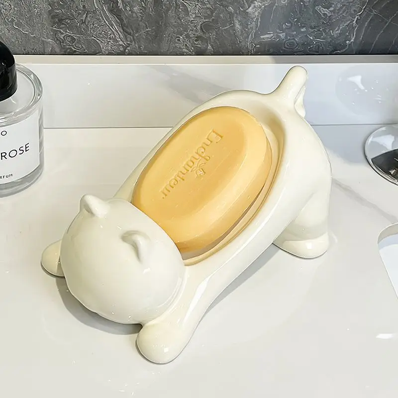 Cute Cat Drain Soap Holder Con - Bathroom Home Improvement recension och pris