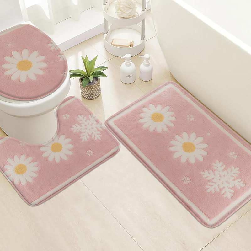 3pcs Plant Flower Bathroom Flo - Zara Home Bathroom Mat recension och pris