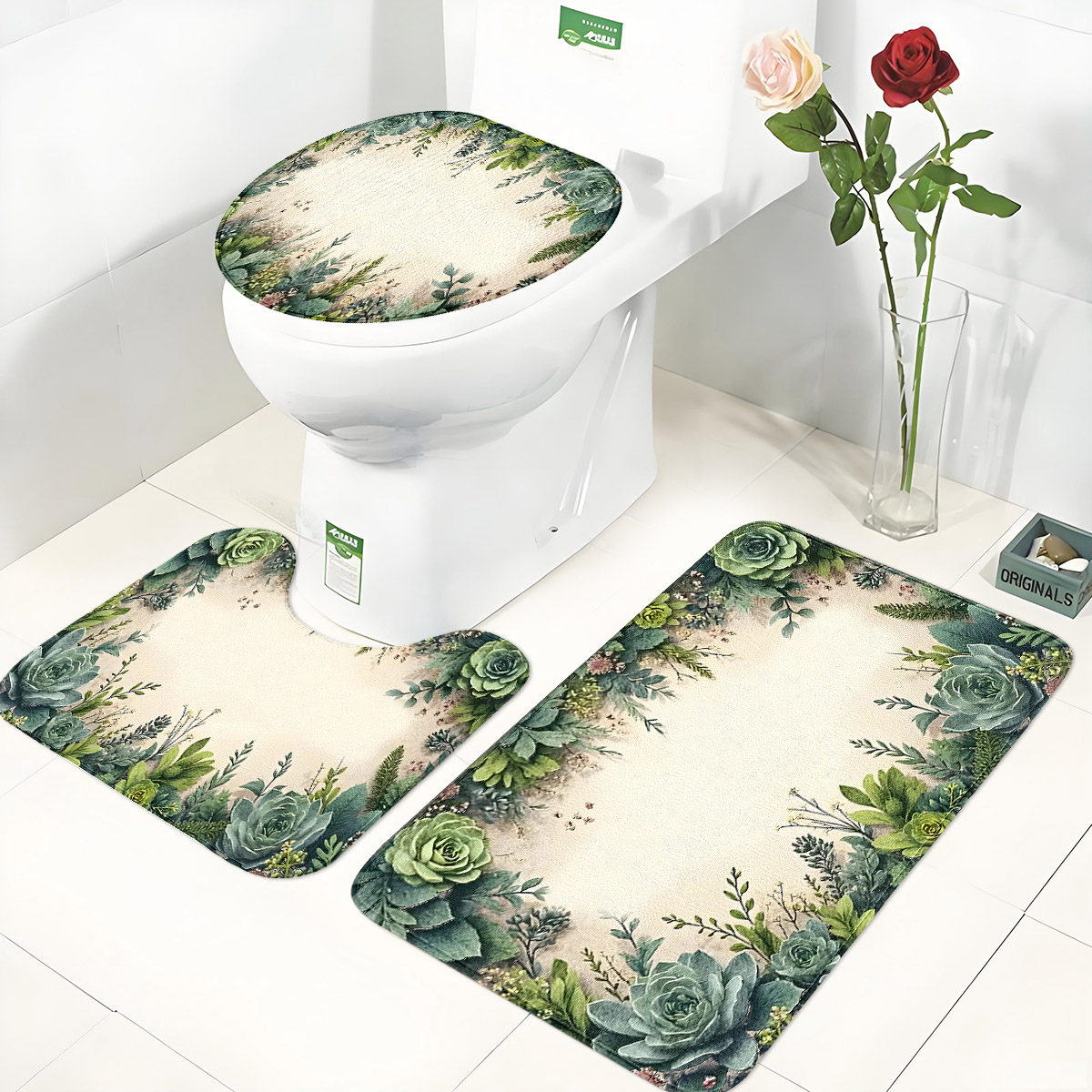 Retro Succulent Bathroom Three - Zara Home Bathroom Mat recension och pris