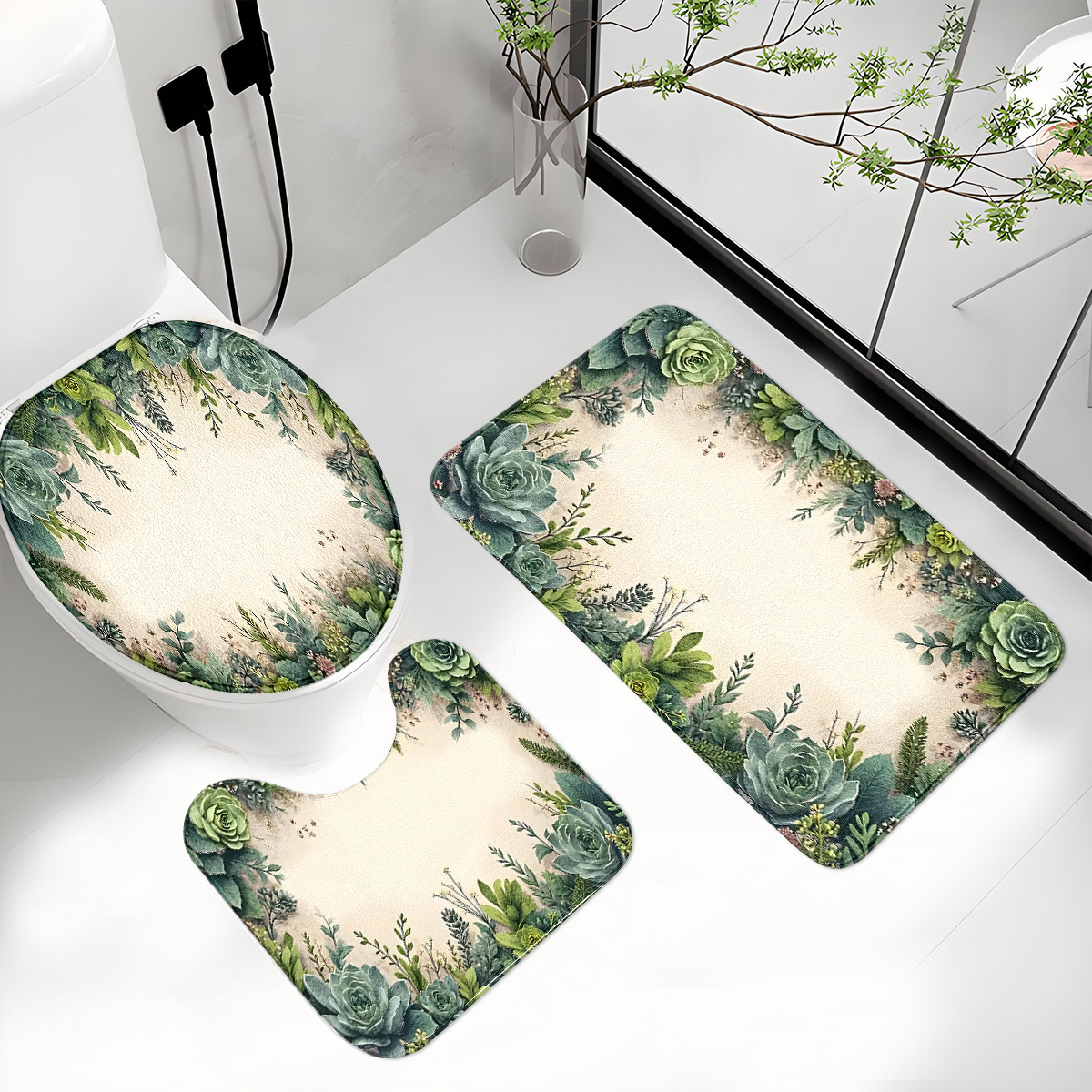Retro Succulent Bathroom Three - Zara Home Bathroom Mat recension och pris