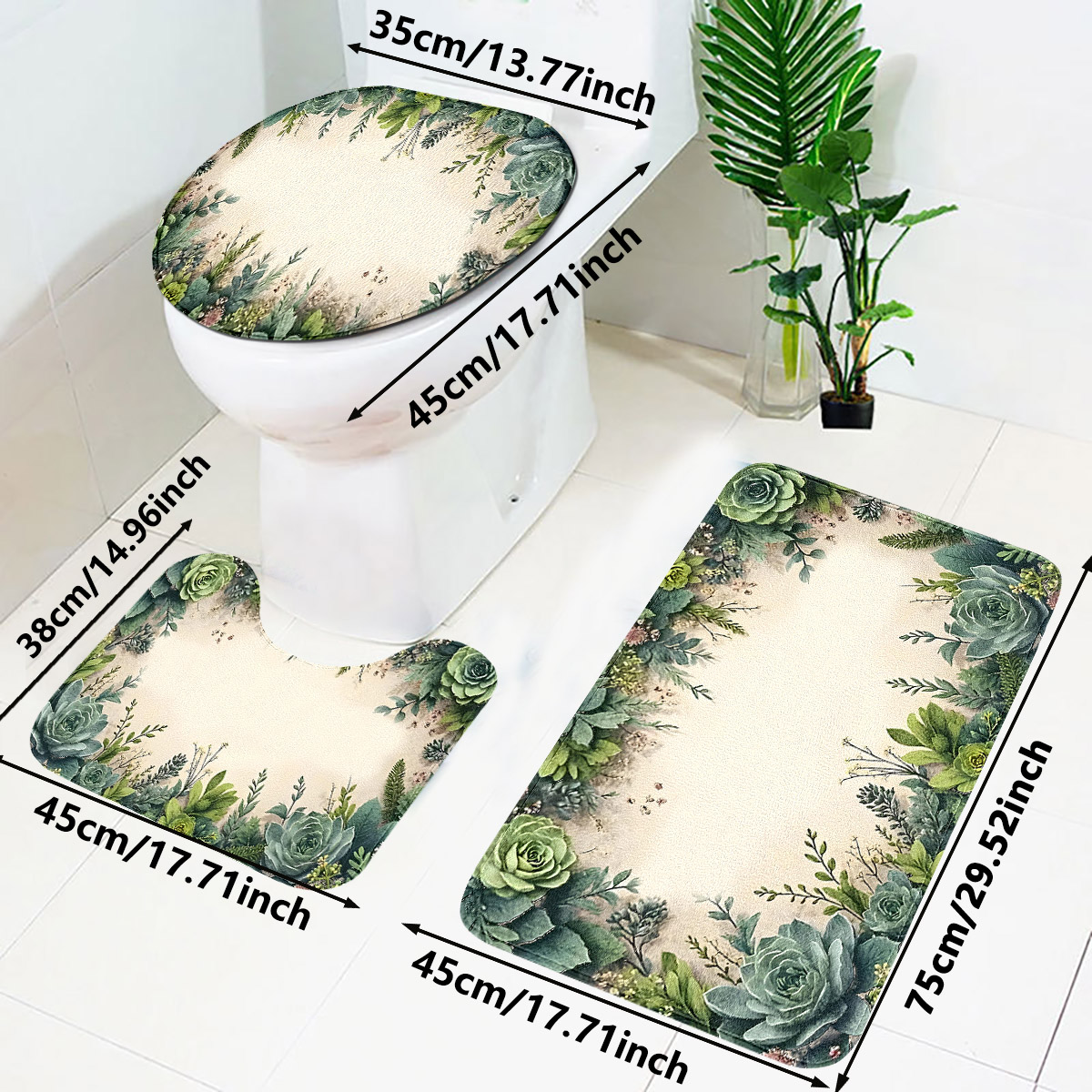 Retro Succulent Bathroom Three - Zara Home Bathroom Mat recension och pris
