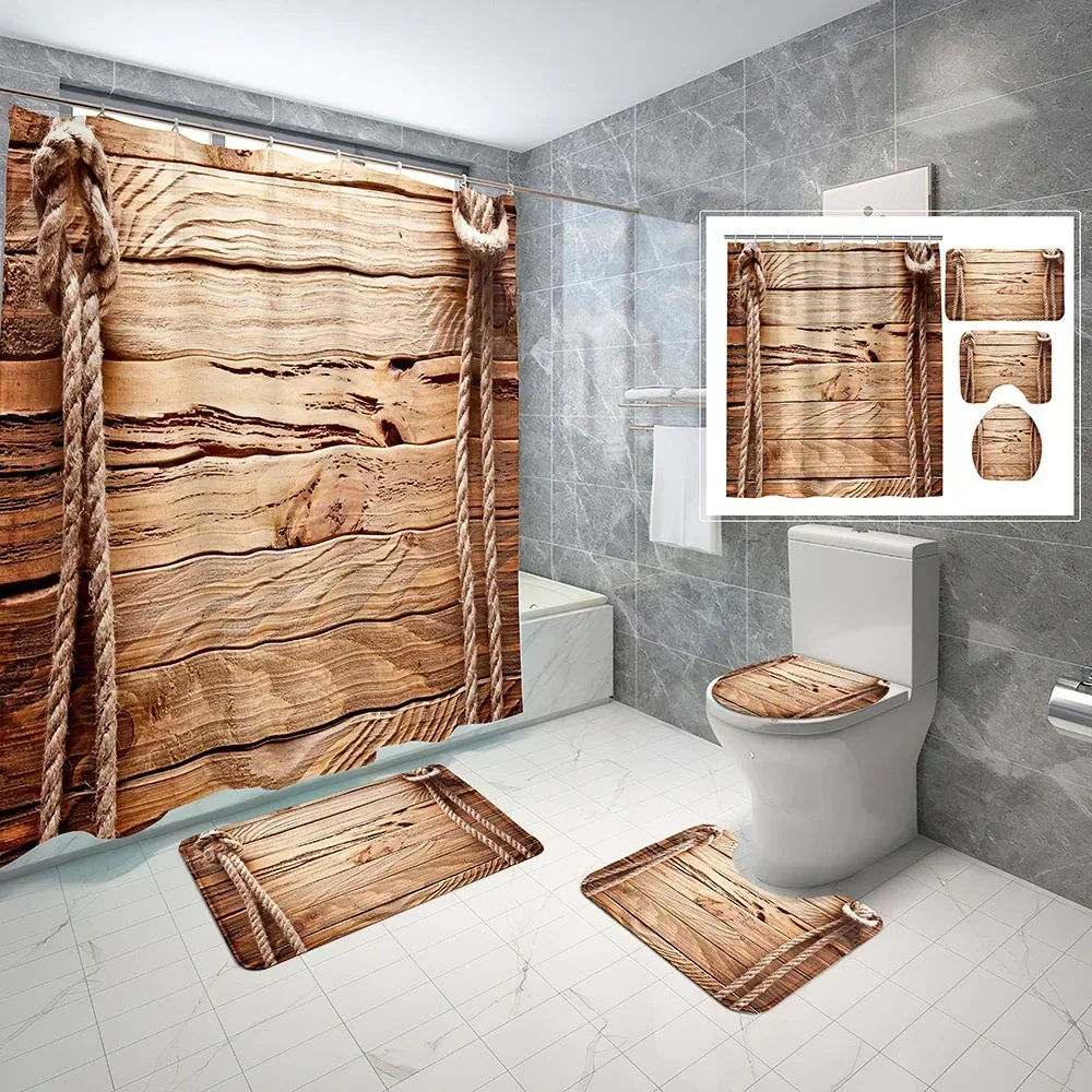 Wooden Rustic Shower Curtain S - Zara Home Bathroom Mat recension och pris
