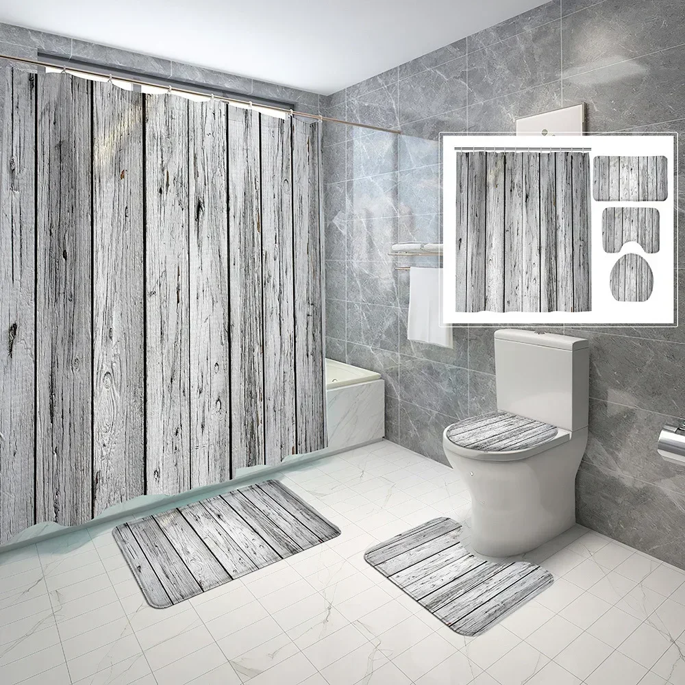 Wooden Rustic Shower Curtain S - Zara Home Bathroom Mat recension och pris