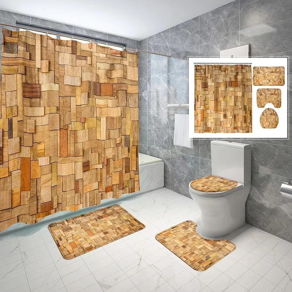 Wooden Rustic Shower Curtain S - Zara Home Bathroom Mat recension och pris