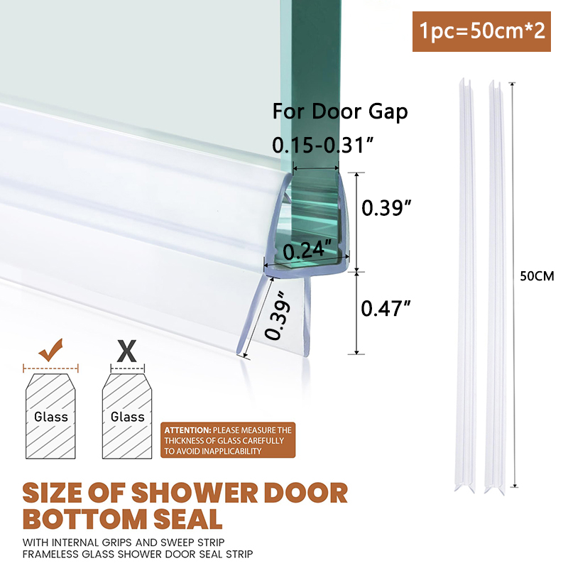 Shower Door Bottom Seal 4-6mm  - Bathroom Home Improvement recension och pris