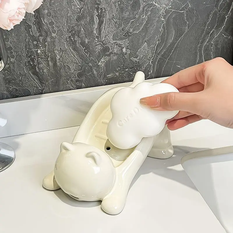 Cute Cat Drain Soap Holder Con - Bathroom Home Improvement recension och pris